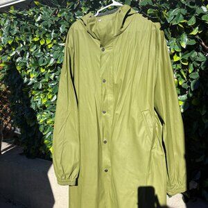RAINS Fishtail Parka Unisex Waterproof Rain Jacket – Green, Size Large
